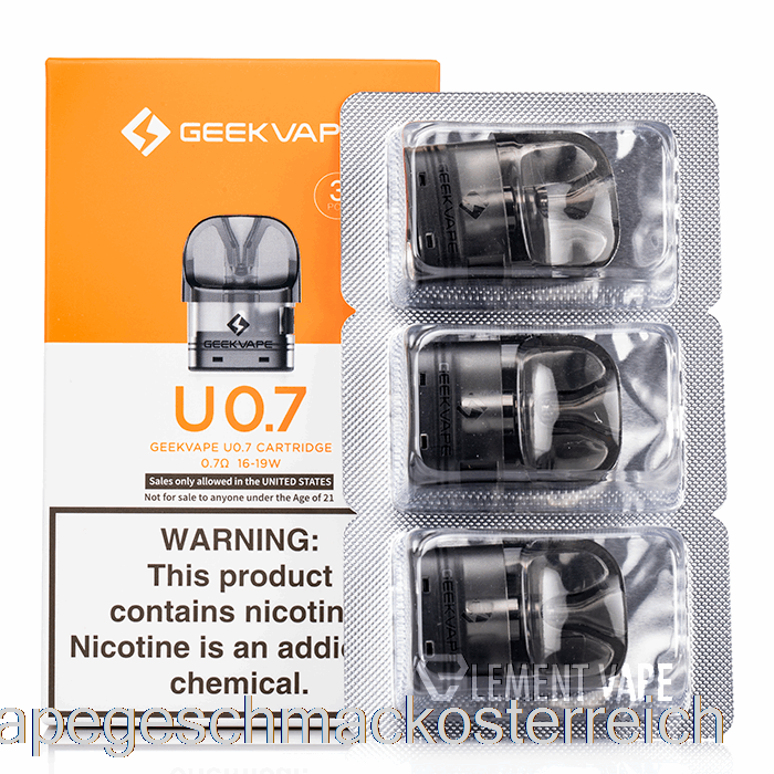 Geek Vape U Ersatzpods 0,7 Ohm Pods Mit Vape-Geschmack